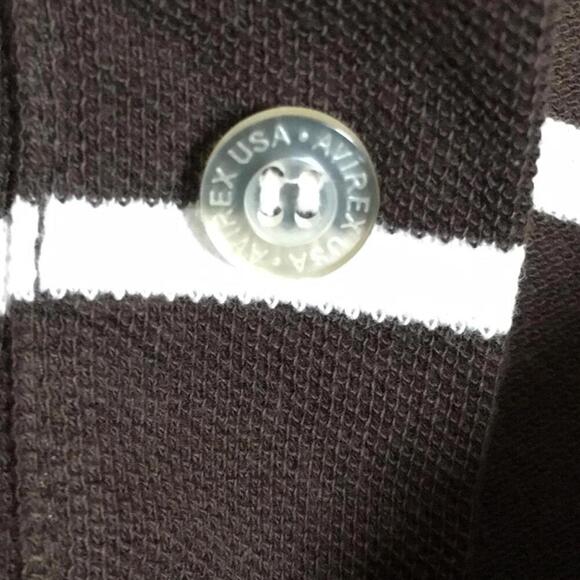 🍁Avirex XXL brown white striped collared shirt🍁 - Picture 4 of 7